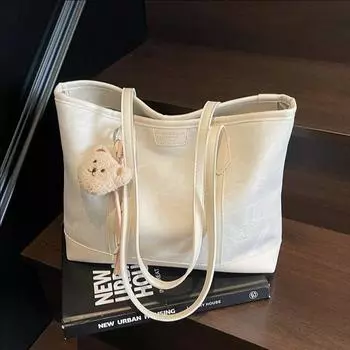 Niche Simple Casual Underarm Bag Trendy Tote Bag Women s Universal Shoulder Bag бежевый