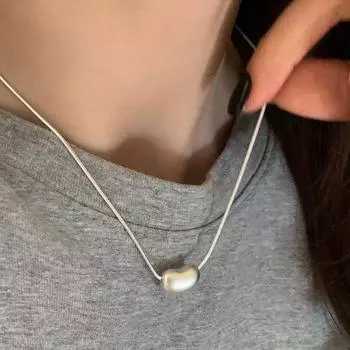 Niche Simple Matte Bean кулон ожерелье женское легкое роскошное уникальное модное темпераментное трендовое универсальное шейное колье свитер цепочка