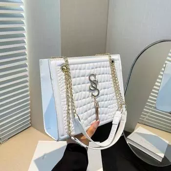 Niche simple women s bag single shoulder messenger women s bag foreign and beautiful tote bag 2024 new fashion chain shoulder bag чёрный