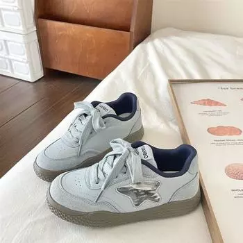 Niche star board shoes women s new versatile casual soft-soled sports little white shoes 35 синий