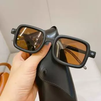 Niche Stars With The Same Small Frame Square Sunglasses Decorative Sunglasses Hip-Hop Sunglasses Concave Shape as shown in the picture