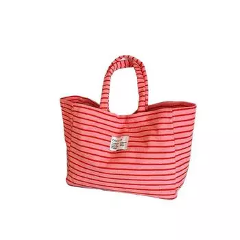 Niche striped tote bag, lazy wind, good commuting partner розовый