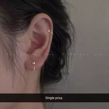 Niche Style 999 Sterling Silver Beanie Women s Sleep No Need to Take off Earrings [999 Foot Silver] Doudou Ear Hook Single