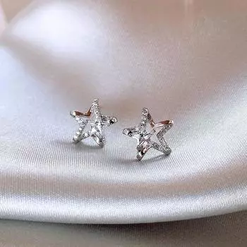 Niche Style Diamond XINGX Women s Best Selling Fancy Stud Earrings Silver twinkling stars