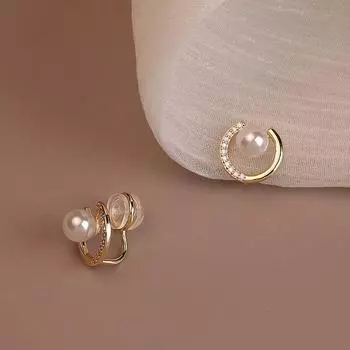 Niche Style Liu Yifei Same Style Stylish Accessible Luxury Pearl Pair of pearl ear clips