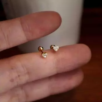 Niche Style Screw Stud Earrings Sleep No Need to Take off 925 Silver Needle Gold