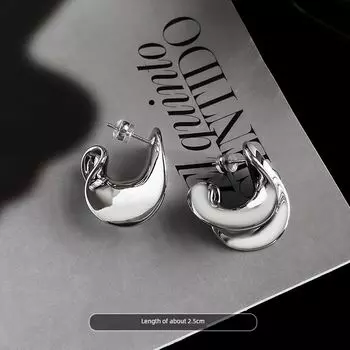 Niche Style Spiral Metal Female Best Selling Frosty Style Stud Earrings Spiral metal earrings/925 silver pin pair