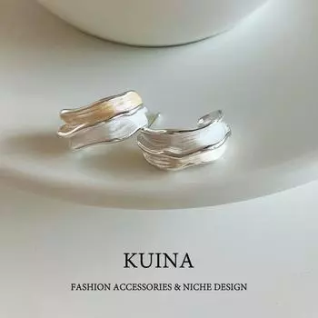 Niche Style Unique White Enamel Circle Earrings Female Accessible Luxury Fancy Elegant Generous Earrings Sterling Silver Needle Ear Rings As Shown in Pictures