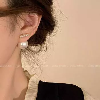 Niche Style Women s Sterling Silver Needle Elegant Autumn Best Selling Pearl Minimalist word Pearl