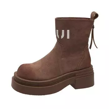 Niche thin letter Martin boots women s 2025 autumn new thick-soled heightening British style thin boots 35