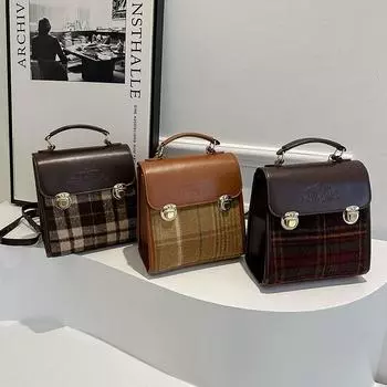 Niche универсальный рюкзак женский 2024 новая мода ретро сумка студенческий класс рюкзак для отдыха красный