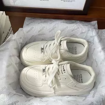 Niche versatile little white shoes 2024 spring and autumn new platform trend fashion leisure sports cute comfortable board shoes women 35 белый