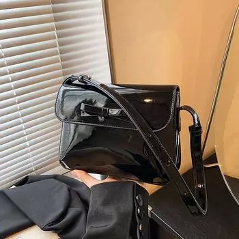 Женская красная сумка Niche 2024 года, новая простая сумка через плечо, универсальная сумка-мессенджер, маленькая квадратная сумка чёрный