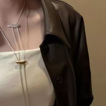 Niche выдвижное матовое металлическое ожерелье женское простое легкое роскошное элегантное темпераментное универсальное шейное ожерелье свитерная цепочка