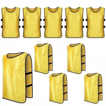 Nicheez Bibs для практики, набор из 10 матчей, для взрослых, без боковин, простые, (желтый) жёлтый