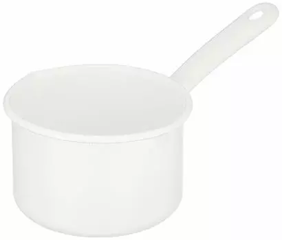 Nichi Nichi Tools Noda Enamel Pot Milk Pan Gas Fire Only Made in Japan White 12cm One-handed YN-M12