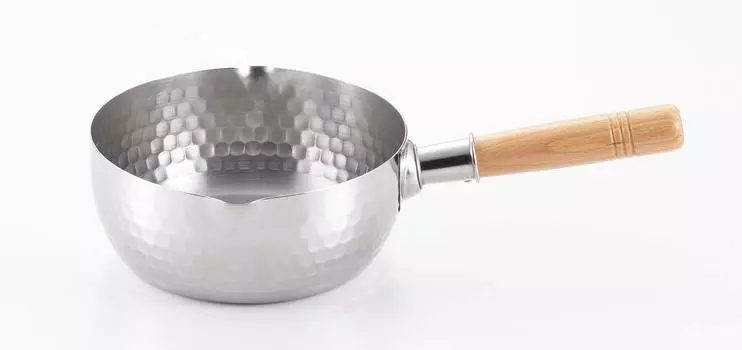 Nichi Nichi Tools One Hand Pot IH Compatible Yukihira Pot Stainless Steel Made in Japan 18cm Double End with Scale