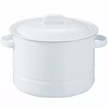 Nichi Nichi Utensils Noda эмалированная пароварка с решетчатым покрытием совместима с индукцией Сделано в Японии Белый 21 см белый