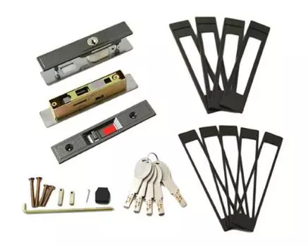 Nichi Seisakusho Dimple sliding door lock 5 keys NPGA800DX-B бронзовый