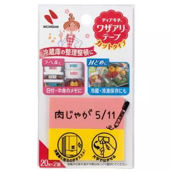 Nichiban Diakichi Wazaari Tape Cut Type 25 мм x 60 мм клеевая часть для замораживания, консервации, герметизации, розовый/желтый (Нет 10мм) DK-WAC1 Готовый