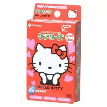 Nichiban Emergency Bandage Care Leave Character Hello Kitty Junior Размер 21 мм x 58 мм CLB16KT Водонепроницаемый для детей Маленький
