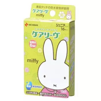 Nichiban Emergency Bandage Careleve Character Miffy Junior Size 21mm x 58mm CLB16MFN Водонепроницаемый для детей Маленький