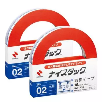 Nichiban легко отклеивается 2 15 мм двусторонний скотч, Nicetack, бумага, рулоны, NW-DE15AZ2P