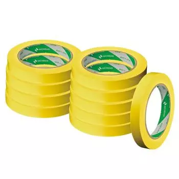 Nichiban Masking Temporary 10 x Yellow Tape, Fixing, No. 207, Rolls, 2072-15 5010P,