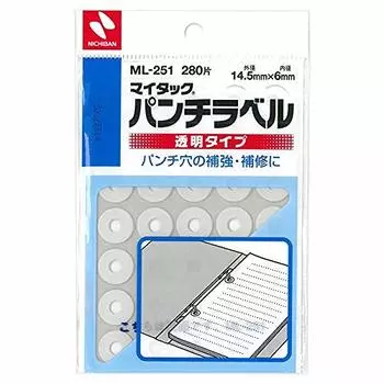 Nichiban MiTac Punch Hole Reinforcement Sticker Punch Label ML251 Прозрачный набор из 2 шт.
