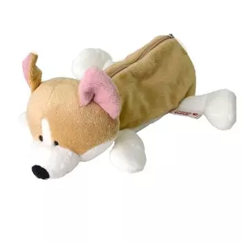 [NICI] Чехол для карандашей в виде фигурки корги, мягкая игрушка, пенал бежевый