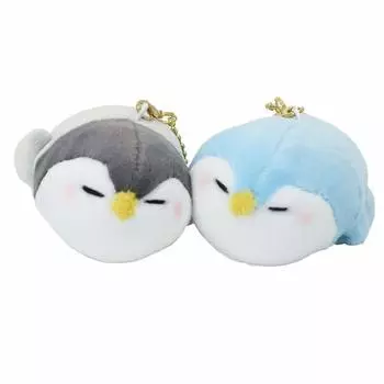 Nico Nui Pair Stuffed Toy Ball Lying Down [Mascot Keychain] Chain/Penguin