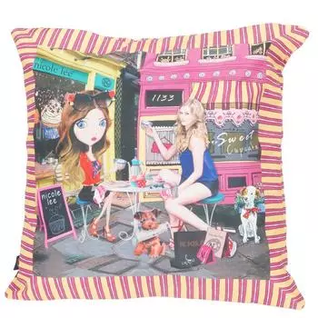 NICOLE LEE Иллюстрация Арт Принт Чехол для подушки PRT5965 ЧЕХЛЫ ДЛЯ ПОДУШЕК Nicole Lee Леопардовая подушка Мебель Чехол для дивана План этажа стола Большая вместимость