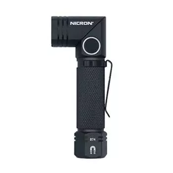 NICRON Светодиодный ручной клип на грудь, горный, черный свет, L-образный, поворотный, в комплекте, магнит, свет, маленький, hands-free, компактный, портативный, для улицы, чёрный