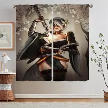 NieR Automata Blackout Curtain для украшения гостиной Дешевые вещи с бесплатной доставкой для домашнего раздела Tentacles Curtains W50xH70cmx2pcs-CL