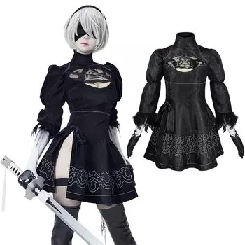 NieR Косплей YoRHa 2 Type B Toobee 2B Косплей NineS 9S Косплей A2 Косплей A2 NieR Automata Костюм Событие Хэллоуин Костюм Школьный Фестиваль [NOKIJP]