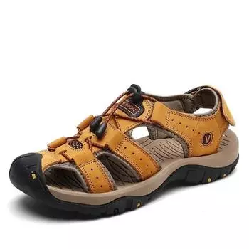 Nieuwe Lederen Mannen Schoenen Zomer Nieuwe Grote Omvang Sandalen Mannen Sandalen Fashion Sandalen Slippers Big Size 38-47 38