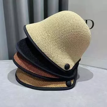 Nieuwe Vrouwen Zwart Wit Solid Emmer Hoed Bob Кепки в стиле хип-хоп Gorros Vrouwen Zomer Панама Strand Zon Vissen Hoed Dames Кепка 54-58cm коричневый