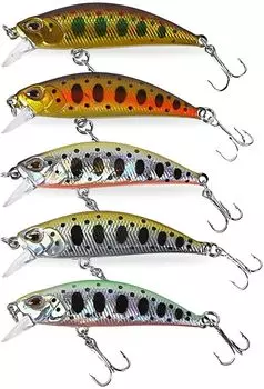 Night Army 5g Trout Minnow Fishing Lure Set Heavy Sinking for Mountain Streams and Light Embankment Fishing (5 Colors), Type, (Yamame Color)