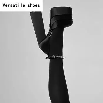 Ночной клуб CRYSTAL женские туфли-лодочки модная платформа толстый высокий каблук женские сексуальные стриптизерша вечеринка сандалии обувь 35