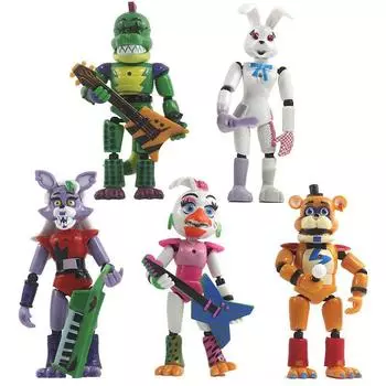 Nights Five At Freddys Security Breach 5pcs Light Action Figures Joint Movable