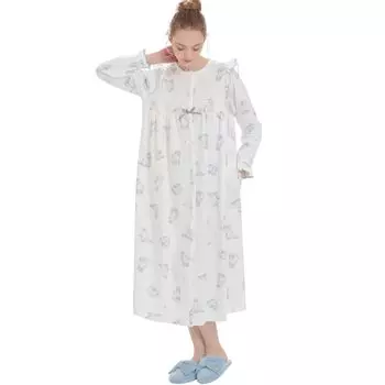 Nightshirt Air Knit Cat One Piece White [Narue] Women s M-L белый