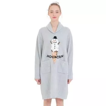 Ночная рубашка Mall Knit Snowman Dress Grey [Narue] Womens ML серый
