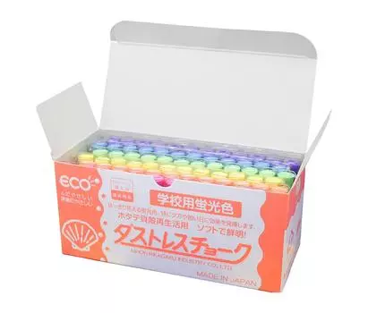 Nihon Rikagaku Dustless Fluorescent Chalk 6 Colors 72 Pieces DCK-72-6C