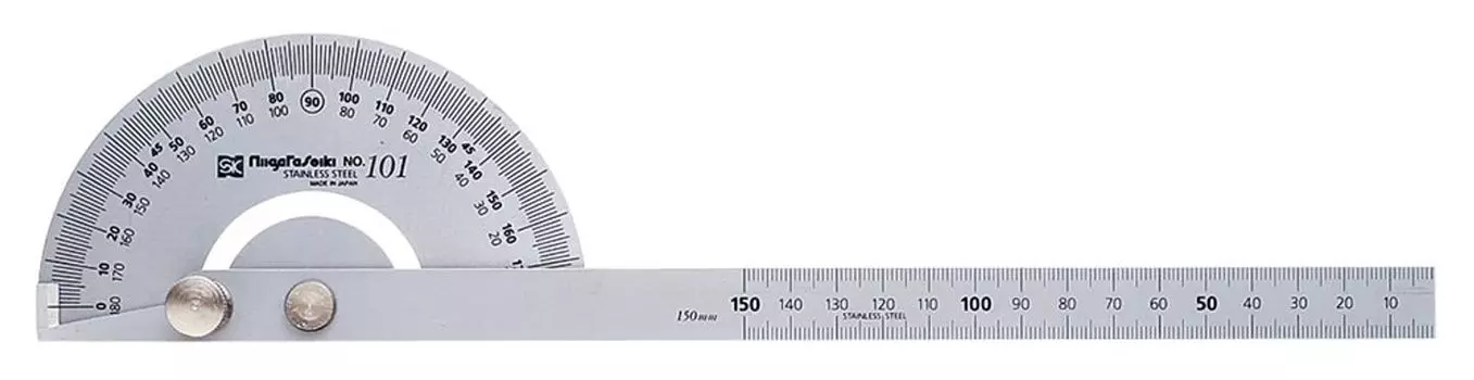 Niigata Seiki SK Made in Japan Protractor Silver Finish No.101 PRT-101S