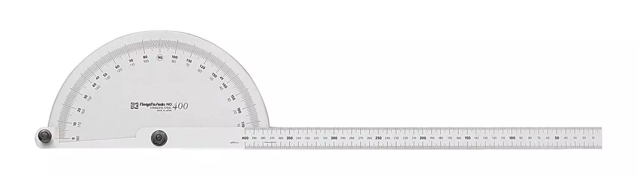 Niigata Seiki SK Made in Japan Protractor with rod scale Silver finish 2 rods No.300 PRT-300SW