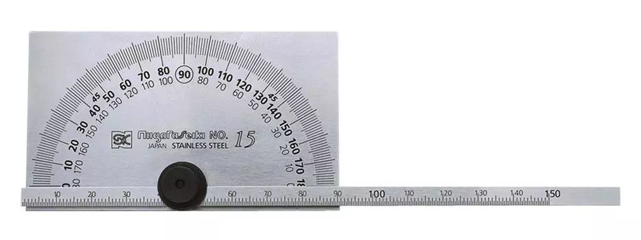 Niigata Seiki SK Made in Japan Protractor with rod scale No.15 PRT-15