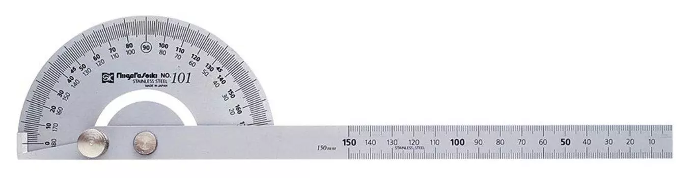 Niigata Seiki SK Made in Japan Protractor Silver Finish No.101 PRT-101S