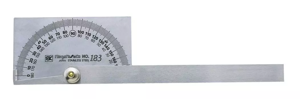 Niigata Seiki SK Made in Japan Protractor Silver Finish No.183 PRT-183S
