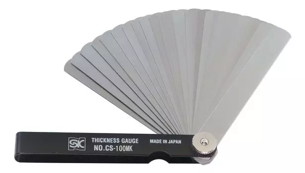 Niigata Seiki SK Made in Japan Thickness Gauge Color Sleeve Type Black 10 Piece Set 100mm (Gap Gauge) CS-100MK 0.01-0.10mm