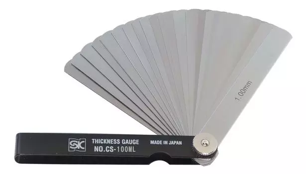Niigata Seiki SK Made in Japan Thickness Gauge Color Sleeve Type Black 19 Piece Set 100mm (Gap Gauge) CS-100ML 0.01-1.00mm